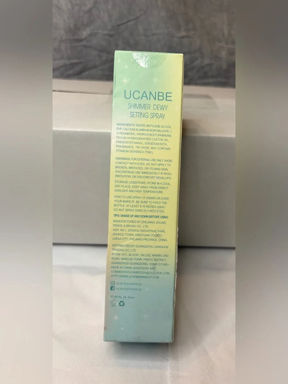 UCANBE Shimmer Dewy Setting Spray, Clear Shimmer Finish, 4 fl oz